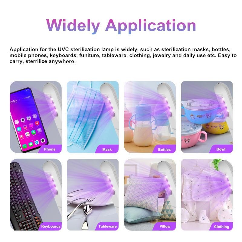 Uvc Germicidal Disinfection Sterilizer Lamp 275nm Portable Fireproof ABS