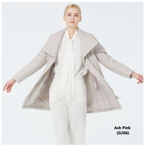 Quality Autumn Winter Lightweight Down Coat Ash Pink Womens Light Puffer for sale