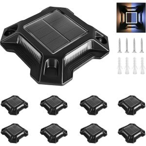IP68 Waterproof Solar Powered Garden Decking Lights Rugged Aluminum Alloy