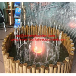 Moveable Water Fountain Equipment Combined Musical Fountain Basin Wooden Pattern