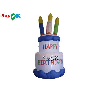 Tarpaulin Blow Up Birthday Cake Yard Decoration Inflatable Advertising Cake