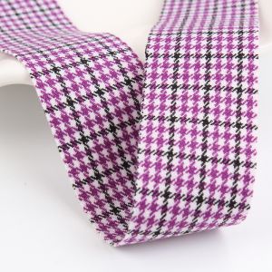 Polyester Red Houndstooth Ribbon 10mm-40mm Satin Poly Ribbon