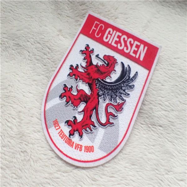 Buy Modern Clothing Iron On Patches Shield Shape Dragon Logo Plush Printing Flocking For Garment Decoration at wholesale prices