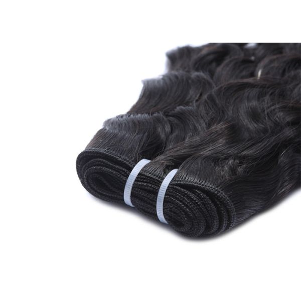 Full Tightened Water Wave Virgin Human Hair Extensions Healthy Natural Black 100G