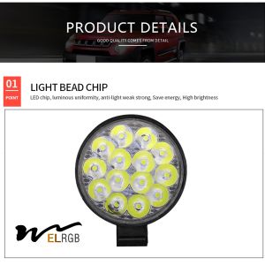 4X4 Offroad Headlight 14SMD 12V-80V Double Color Truck Spotlights