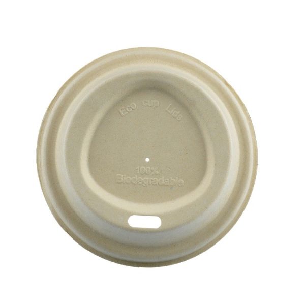 Buy 100% Biodegradable Sugarcane Pulp Molded Sip Lid , Triangle Design 80mm at wholesale prices