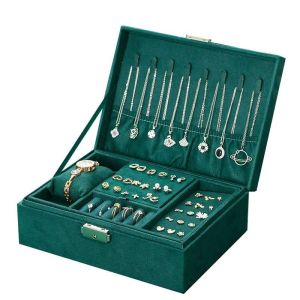 Customizable Multi-Layer Jewelry Box for Necklace and Watch Storage 23*17*8.5cm