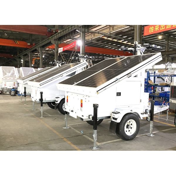 solar power light tower-9m hydraulic mast-4x435 solar panels-8x200AH batteries