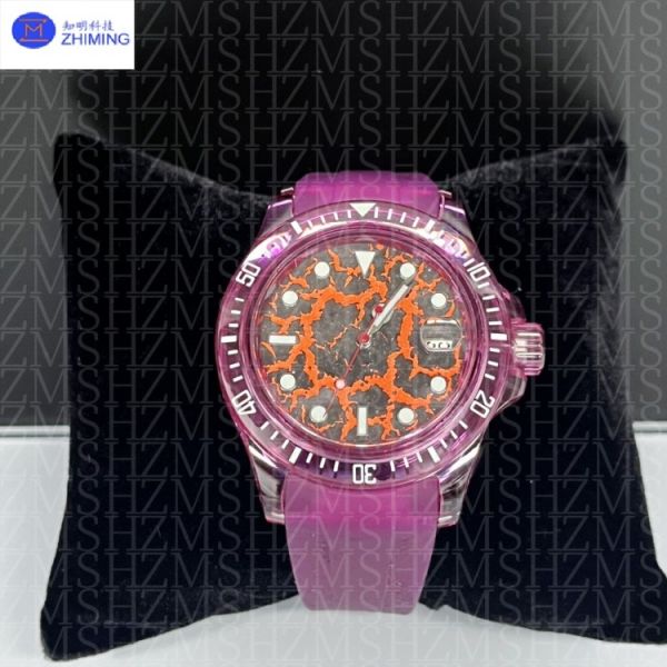 Buy Customizable 40mm/42mm Round Sapphire Watch Case In Magenta at wholesale prices