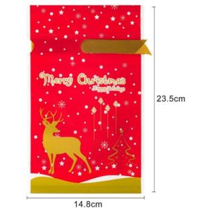 CMYK Printing 0.06mm CPE Drawstring Xmas Gift Bags