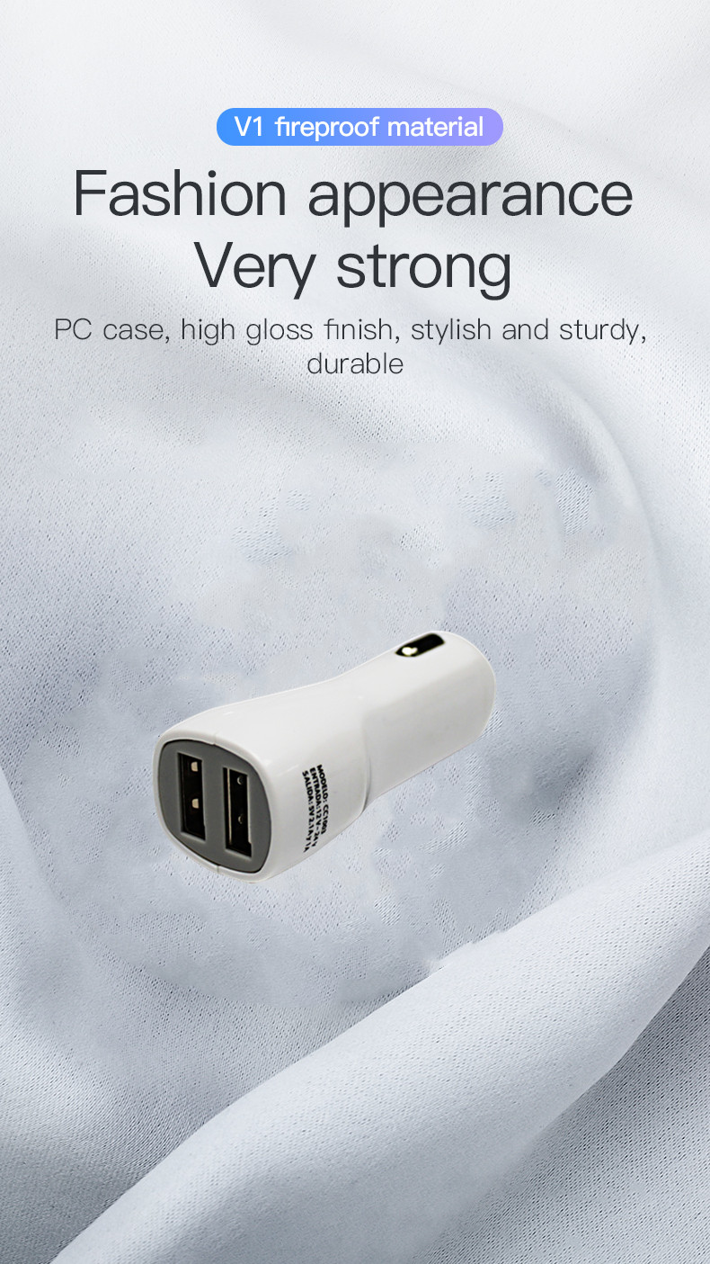 12W 5V 2.4A Fast Car Phone Charger Dual USB Quick Charge Car Adapter