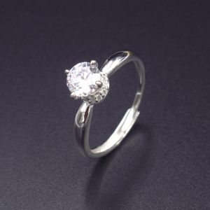 Luxury Princess Crown Ring / 925 Sterling Silver Engagement Rings