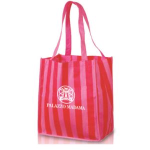 STRIPED GROCERY TOTE, paper boxes, paper packaging bags, stickers, notebooks,