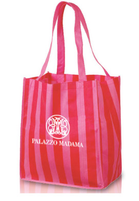 STRIPED GROCERY TOTE, paper boxes, paper packaging bags, stickers, notebooks,
