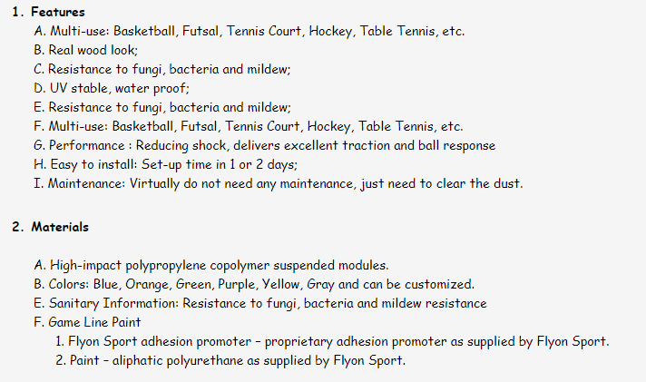 Imitation wood grain indoor pp tiles for indoor basketball court real wood look