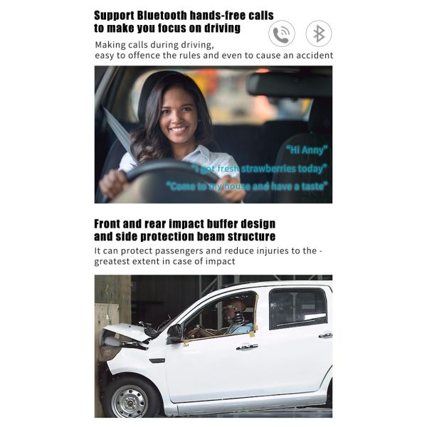 2024 Electriccar Max Range 400km Autos Electric 4 Wheel Solar Panel Car LHD Front Logo Rear Driver Position