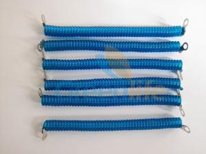 China Smart Steel Wire Calbe Inside with Transparent Blue Coating w/Metal Eyelets on Both Ends for Tool Holding on sale