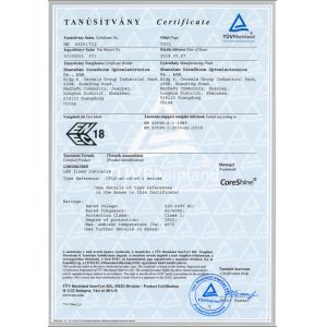 Shenzhen Coreshine Optoelectronics Co.,Ltd Certifications
