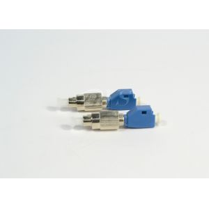 LC - FC Simplex Bule Fiber Optical Adapter Plastic / Metal With Ceramic Sleeve