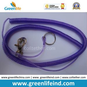 Elastic Safety Lanyard Coiled Tether Strap W/Metal Snap Hooks