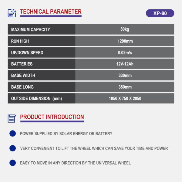 80Kg Wheel Lift For Tyre Machine