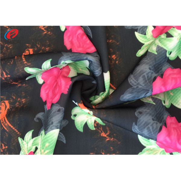 Buy Customized Flower Printing 87 Polyester 13 Spandex Fabric , Swimwear Fabric at wholesale prices
