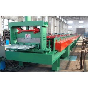 China 7.5KW 380V 50Hz Floor Deck Roll Forming Machine with PLC Control 0 - 12 m / min on sale