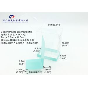 Custom Plastic Box Packaging Clear PET Offset Printing Box 9*6.3*16.5cm Side