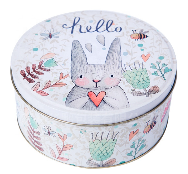 Customized CMYK Round Gift Tin Cans For Cookies