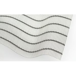 GKD LAGO Material: Stainless steel  Cable group:4X diameter 1mm Weft wire: diameter 2mm Pitch cable group:36mm Weft wire pitch:4mm Thickness: 3.5mm