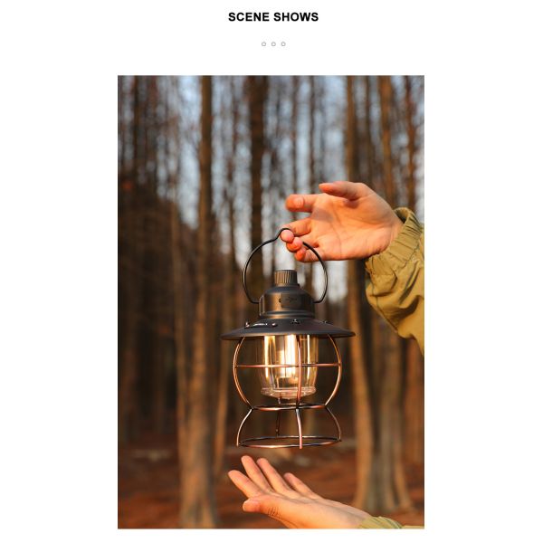 Retro Atmosphere Rechargeable Tent Horse Lamp 4500mAh Outdoor Portable