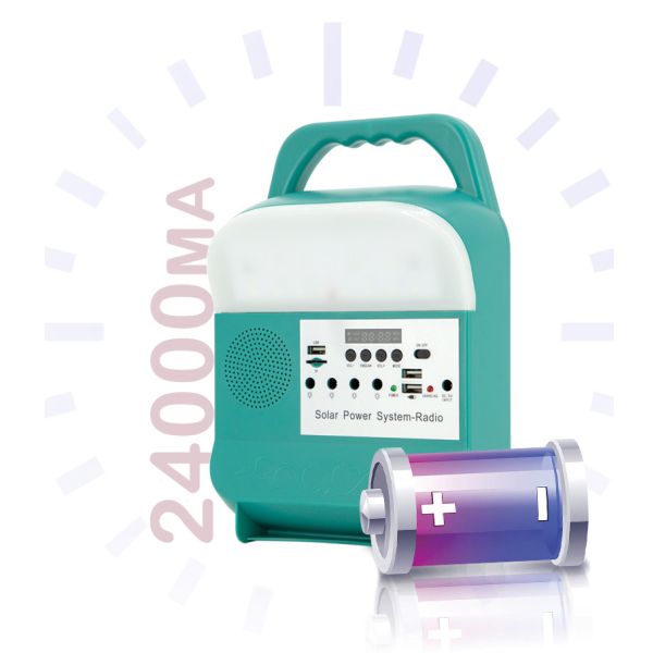 Portable Solar Panel Charging Lighting System With Lithium Battery For Camping