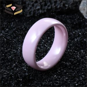 Quality Third Party Appraisal Pink Ceramic Rings 4mm/6mm/8mm For Men And Women for sale