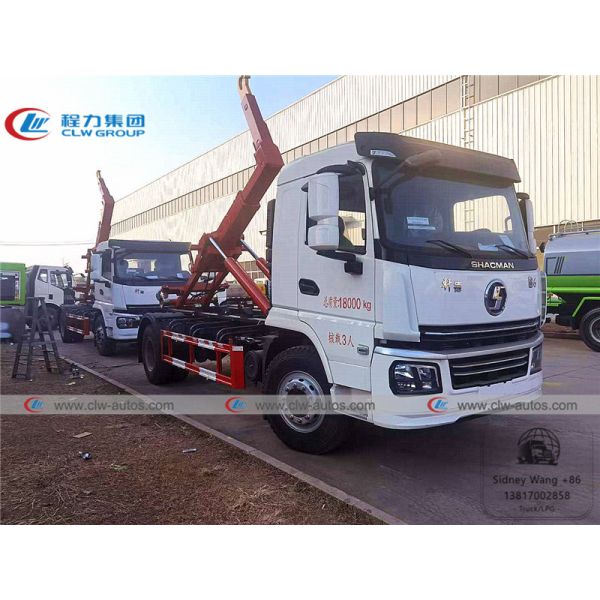 Buy Shacman 10 Ton Hydraulic Hooklift Garbage Truck With 10000L Container  at wholesale prices