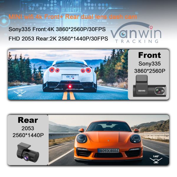 Night Vision High-Definition 4K Driving Recorder Mini Car Camera Supports WiFi And GPS