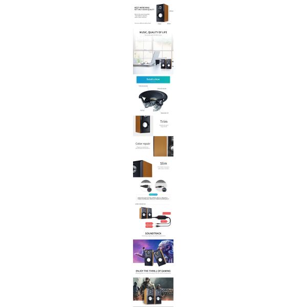 2.1 Wireless Bookshelf Speaker with 4" Medium Bass and 2" Silk Film High Pitch