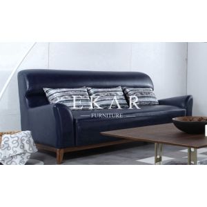 Buckled Design White Genuine Modern Design Leather Sofa S08