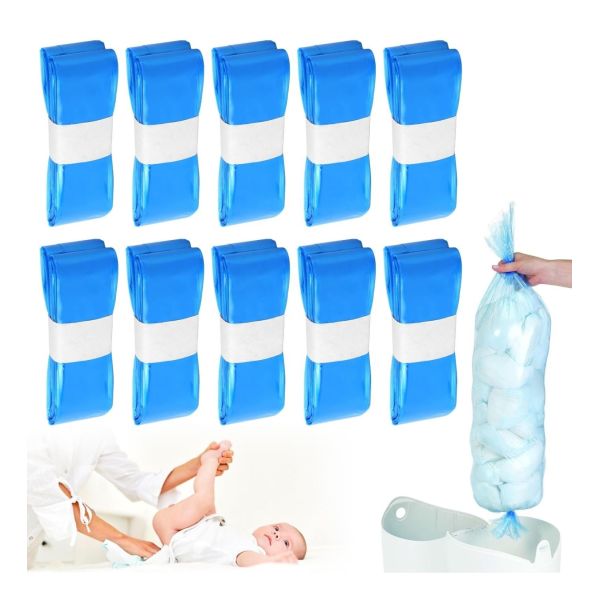 Buy 8-pack Nappy Bin Refill Bag Baby Powder Diaper Pails Refills Compatible With TommeeTipee Blue Color Diaper Trash Refill at wholesale prices