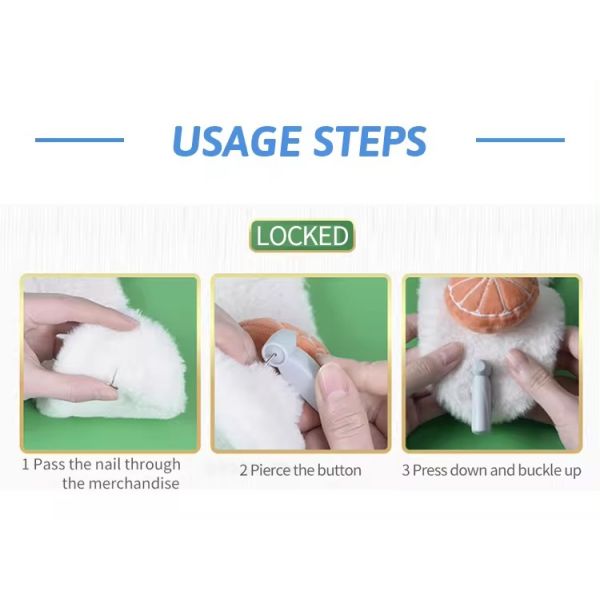 46mm EAS 58KHz Hard AM Security Tags Black ABS For Supermarket Clothing Store