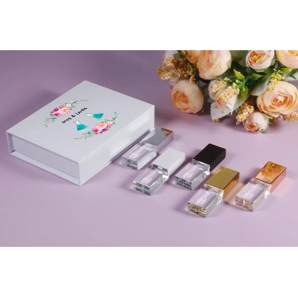 Custom 4GB 8GB 16GB Crystal USB Stick Engraving Logo Crystal Pendrive