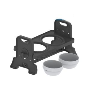 Height Adjustable Pet Double Bowl Tilt Feeding Rack Stainless Steel