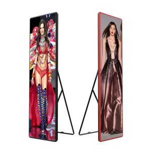 China Full Color Portable LED Mirror Poster Screen For Mall Indoor P1.8 P2.5mm Standing Advertising Screen Display on sale
