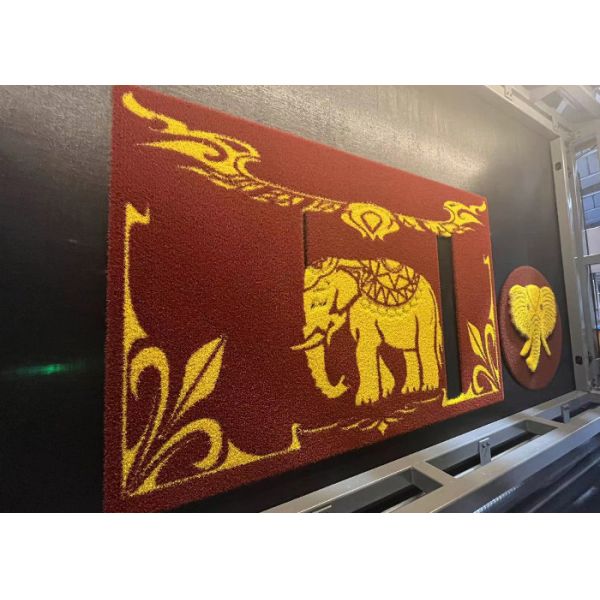 15mm Durable Pictured Artificial Grass Logo Customized Synthetic Turf For Sports Courts Or Leisure Areas Decoration