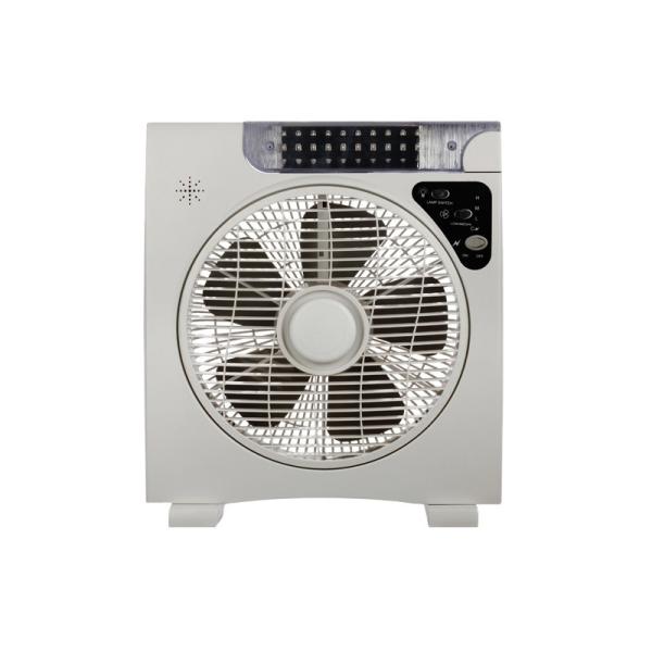Buy Household 12V Solar Energy Rechargeable Box Fan With LED Light at wholesale prices
