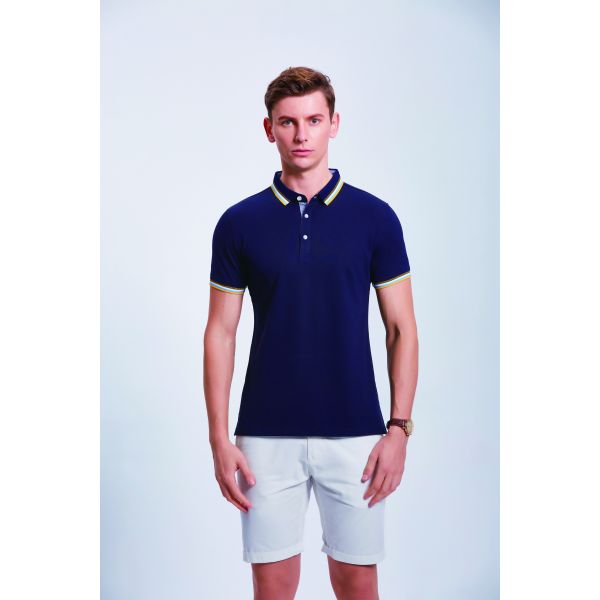 Cotton Polo Short Sleeve T Shirt Quick Drying Pique T Shirt For Men