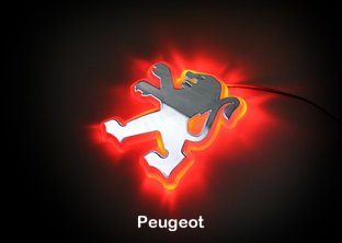 LED Car Emblem/Red LED Car Rear Logo Light for PEUGEOT