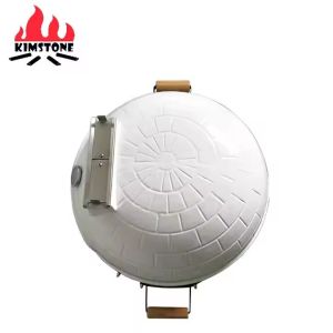 KIMSTONE 21 Inch Tabletop Pizza Oven Large Brick Pizza Stove White Portable