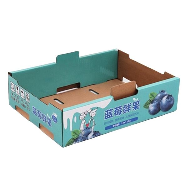 Buy Custom Rigid  Strawberries Carton Orange Apples Paper Cardboard Packaging Grapes Strong B-flute Corrugated Box For Fruit Vegetable at wholesale prices