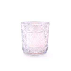 Custom Carved Transparent Frosted Glass Candle Cup Handmade