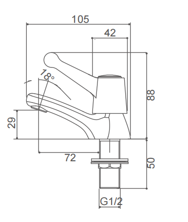 Brass Cartridge Double Handle Tub Faucet